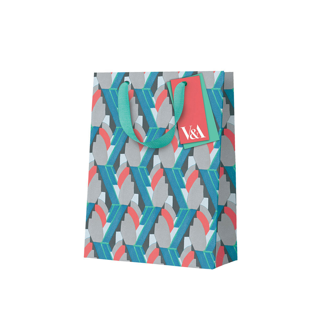 Playful Geometrics Deco Mint Medium Gift Bag by V&A