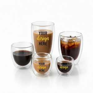 Custom Double Walled Borosilicate Glass Coffee Mug 250ml
