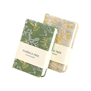 Vintage Linen Flower Embroidery Pocket Book