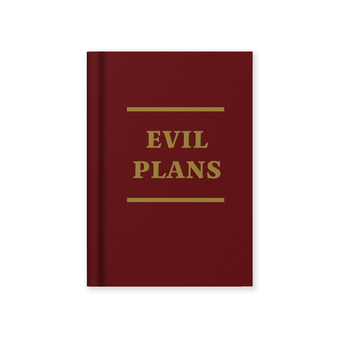 Evil Plans A7 Fabric Hardback Notebook