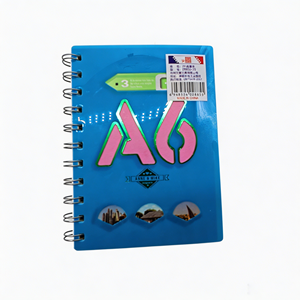 A6 PP Cover Spiral Notebook Double Wire Bound Pocket Gift