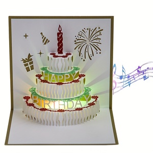 Happy Birthday Greeting Card Pop up Birthday Cake Musical Card