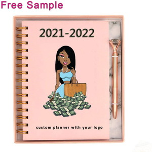 2023 Custom Planner Hardcover Spiral Binding Logo Gold Foil Pregnancy Journal Monthly Agenda Planner