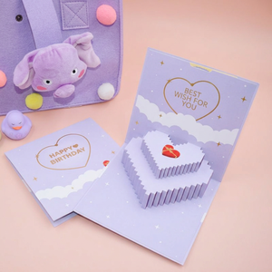 Simple High End Handmade Birthday Greeting Cards Premium Matte Varnish 3D Pop Design