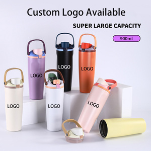 30oz Custom Logo Metal Stainless Steel Travel Mug with Straw